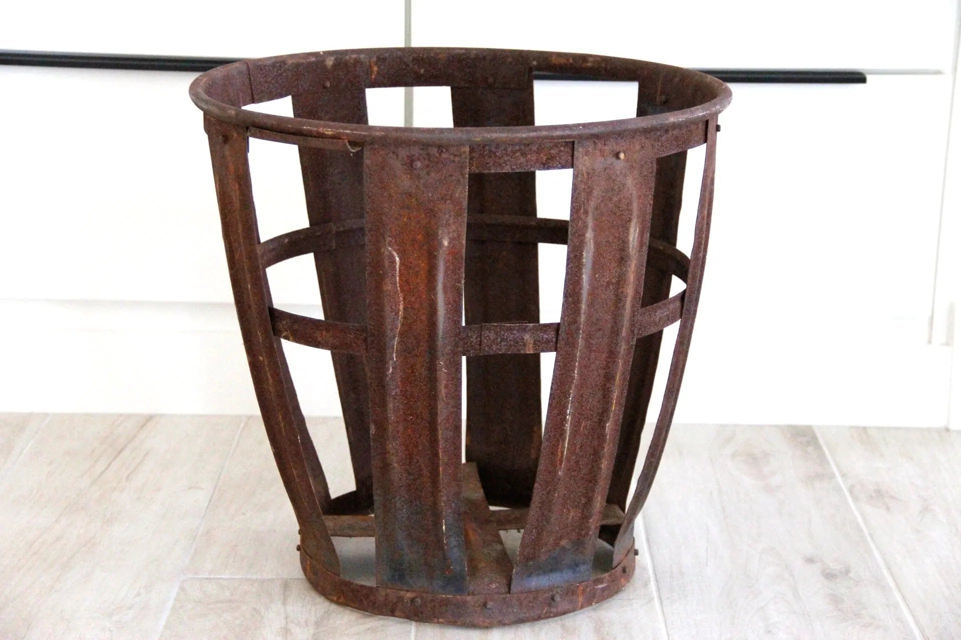 Basket Demijohn | French Iron Cage for Bottle Transport - Debra Hall Lifestyle