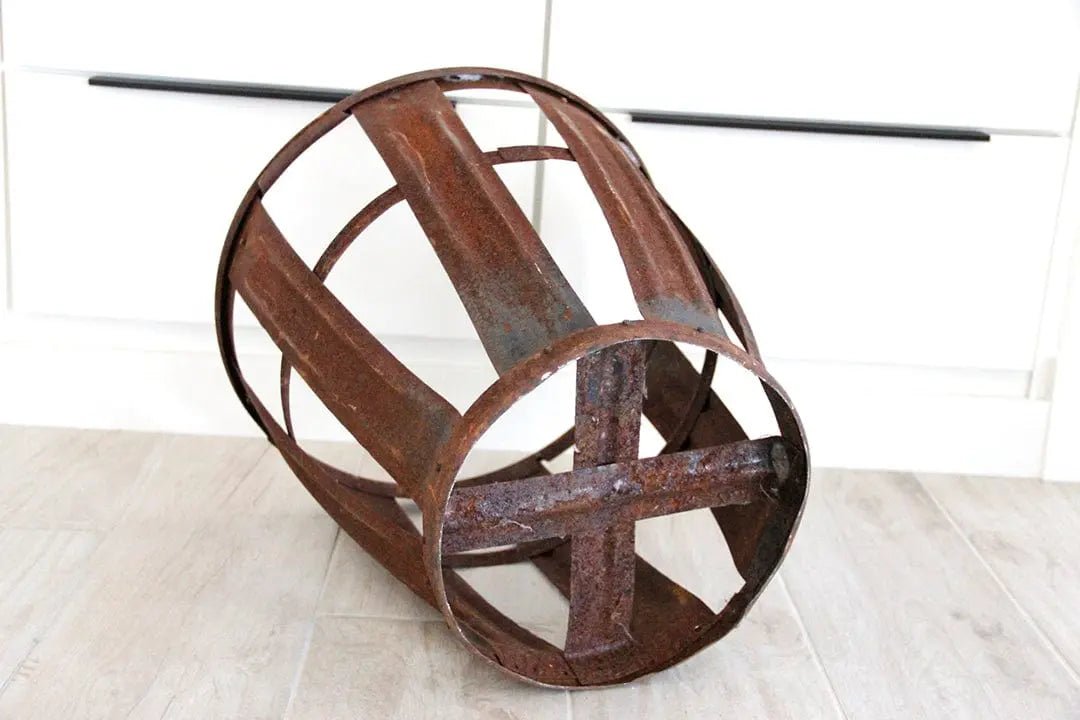 Basket Demijohn | French Iron Cage for Bottle Transport - Debra Hall Lifestyle