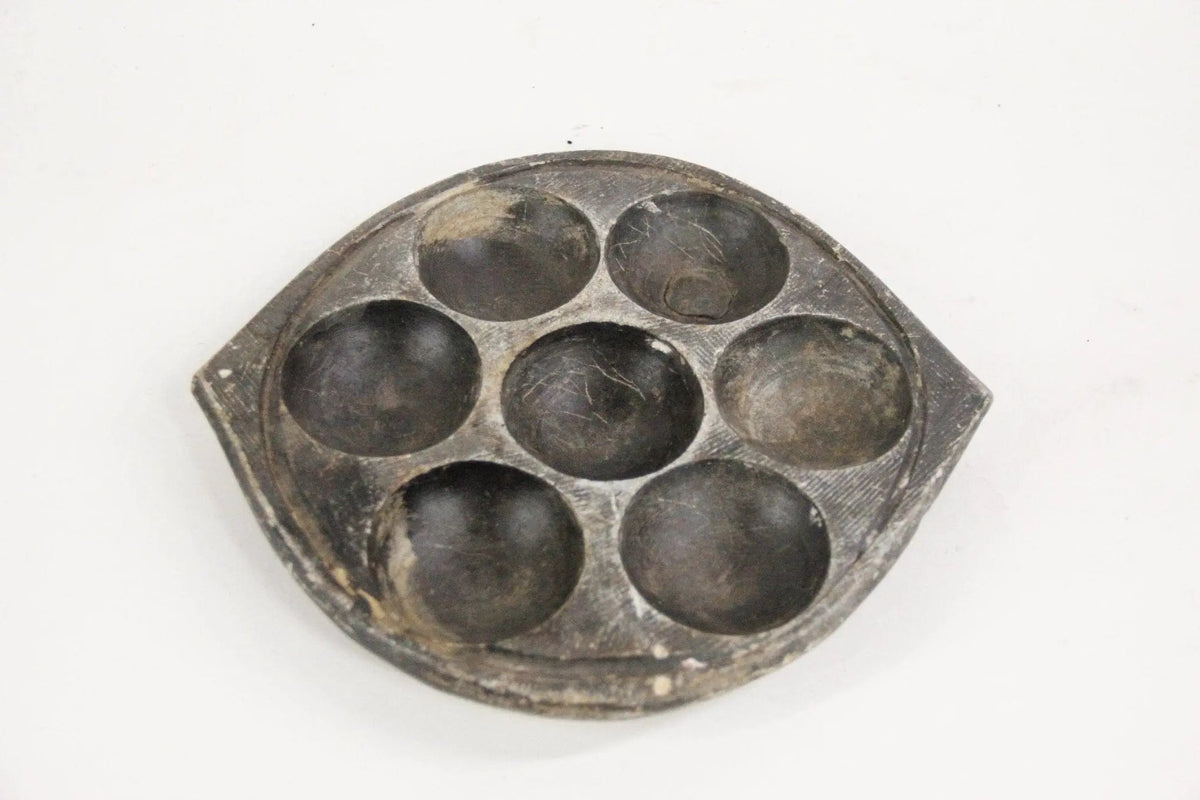 Black Stone Tray-Antique Divided Carved Natural Stone - Debra Hall Lifestyle