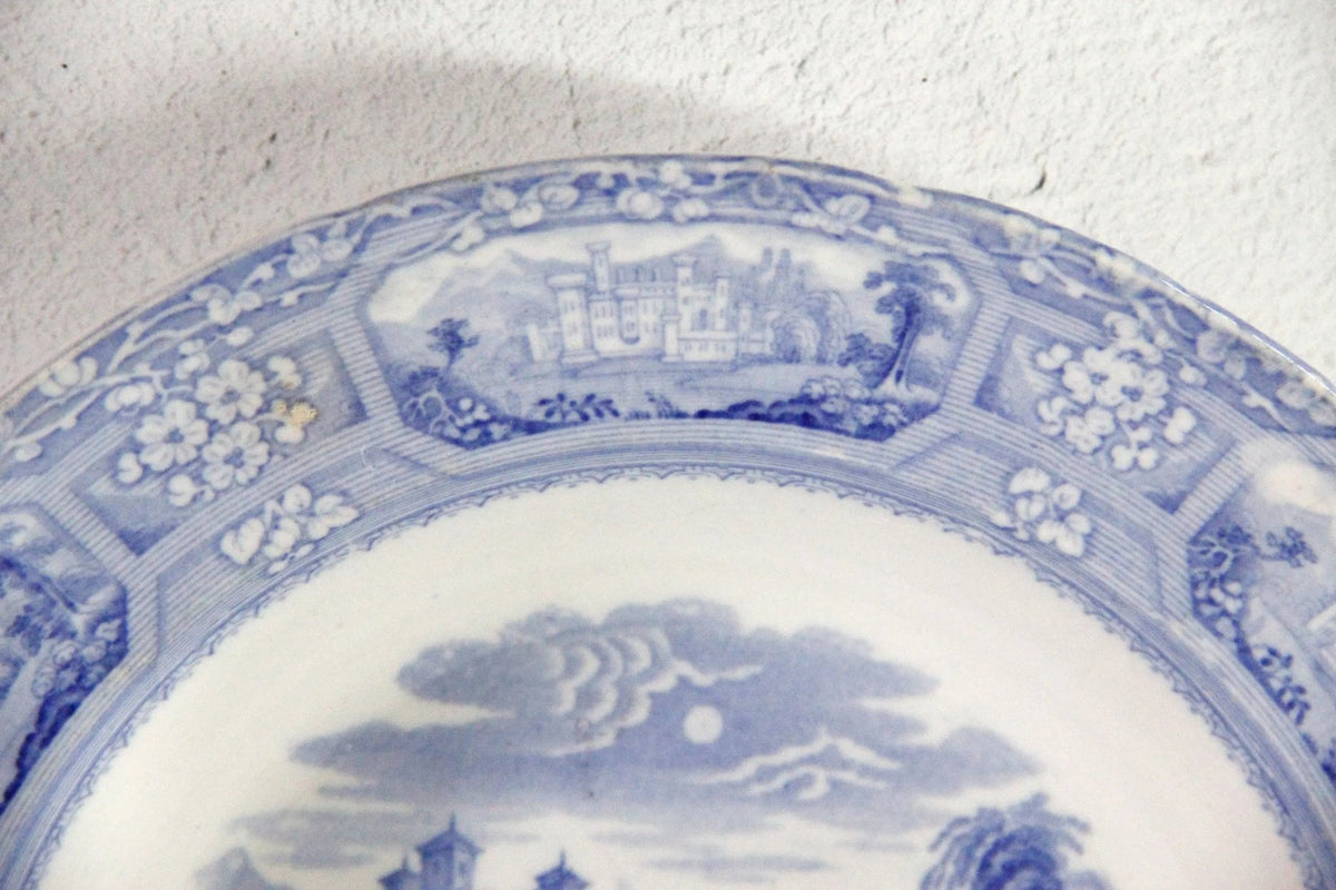 Blue and White Transferware Bowl | Antique Staffordshire Ironstone - Debra Hall Lifestyle