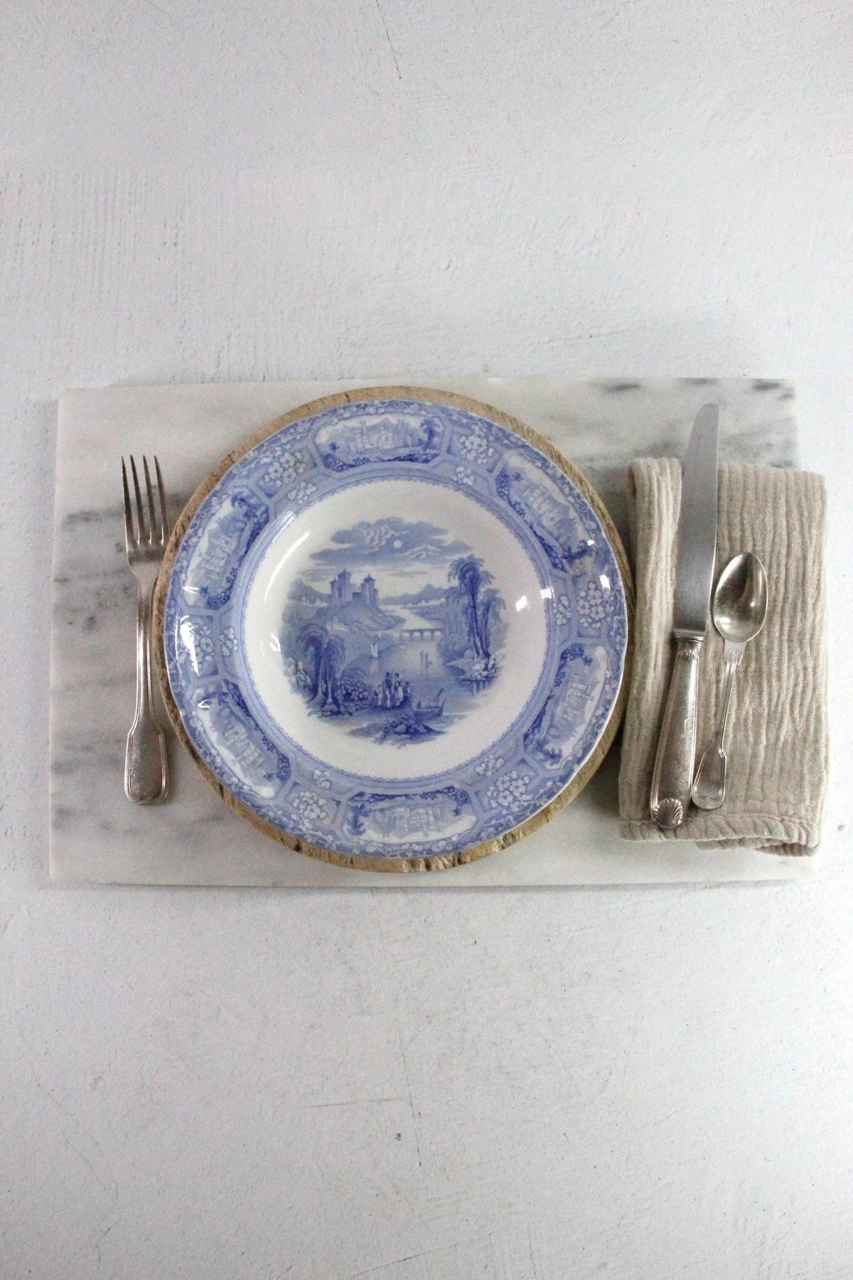 Blue and White Transferware Bowl | Antique Staffordshire Ironstone - Debra Hall Lifestyle