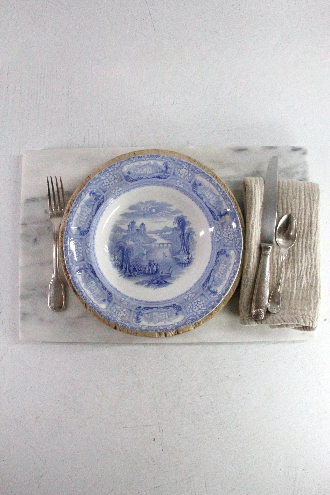 Blue and White Transferware Bowl | Antique Staffordshire Ironstone - Debra Hall Lifestyle