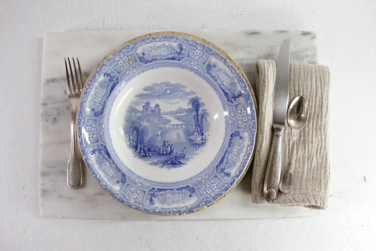Blue and White Transferware Bowl | Antique Staffordshire Ironstone - Debra Hall Lifestyle