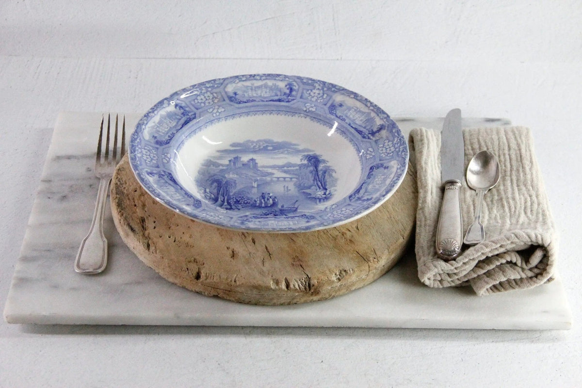 Blue and White Transferware Bowl | Antique Staffordshire Ironstone - Debra Hall Lifestyle