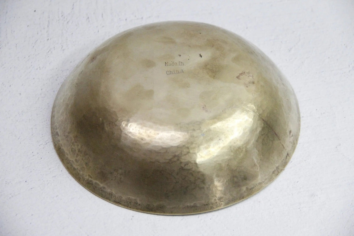 Brass Bowl Antique Chinese | Etched Stamped Solid Brass - Debra Hall Lifestyle