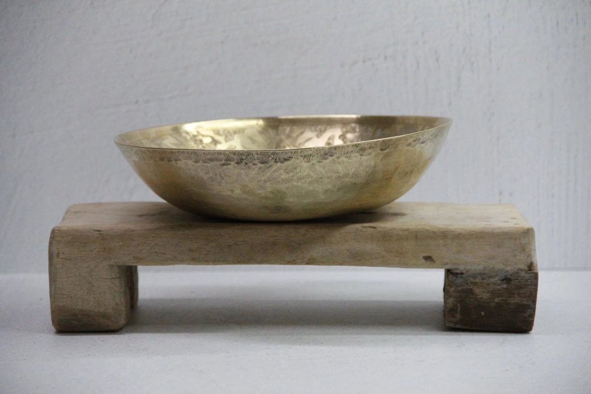 Brass Bowl Antique Chinese | Etched Stamped Solid Brass - Debra Hall Lifestyle