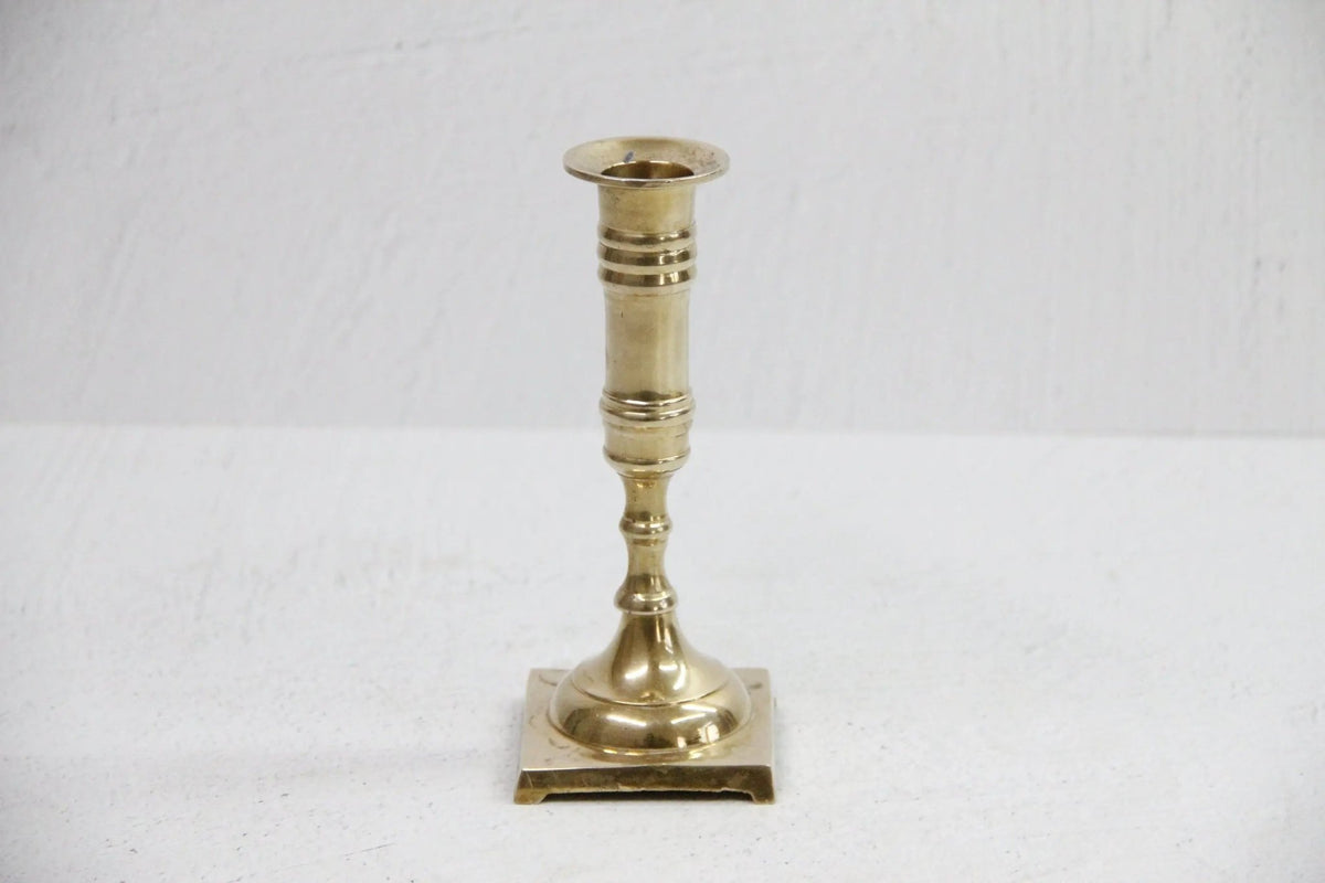 Brass Candle Holder Antique | Taper Footed Candlestick - Debra Hall Lifestyle