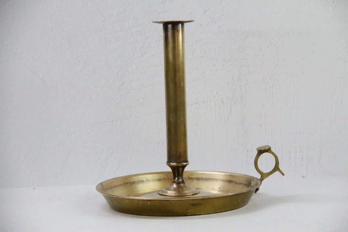 Brass Candle Holder Vintage-Oversize Chamber Candlestick - Debra Hall Lifestyle