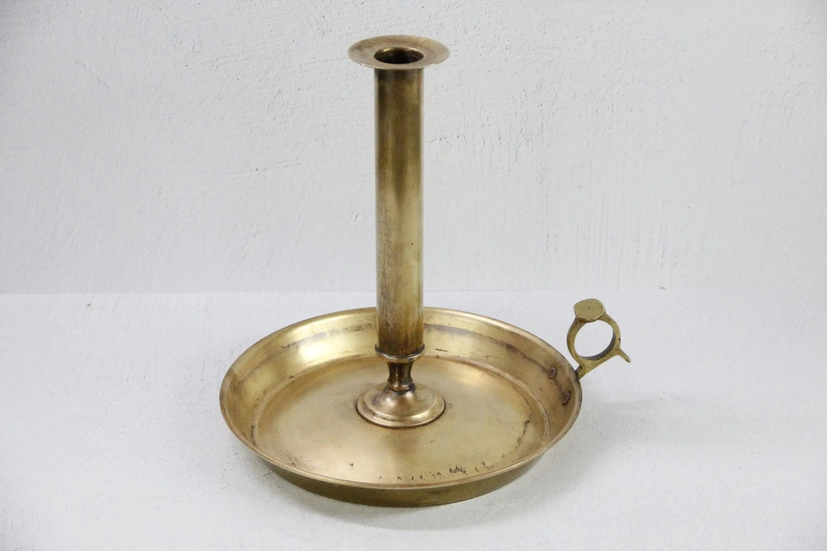 Brass Candle Holder Vintage-Oversize Chamber Candlestick - Debra Hall Lifestyle