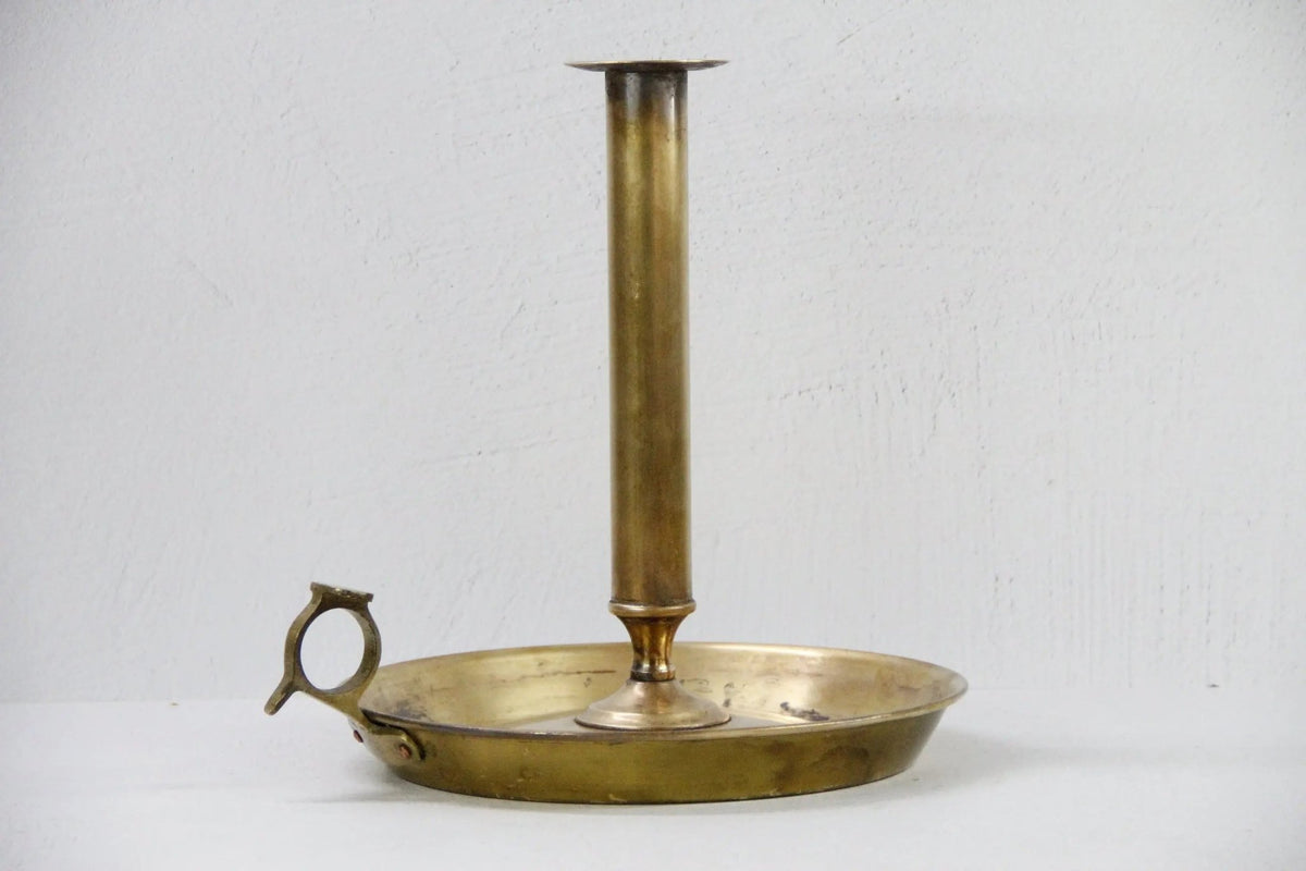 Brass Candle Holder Vintage-Oversize Chamber Candlestick - Debra Hall Lifestyle