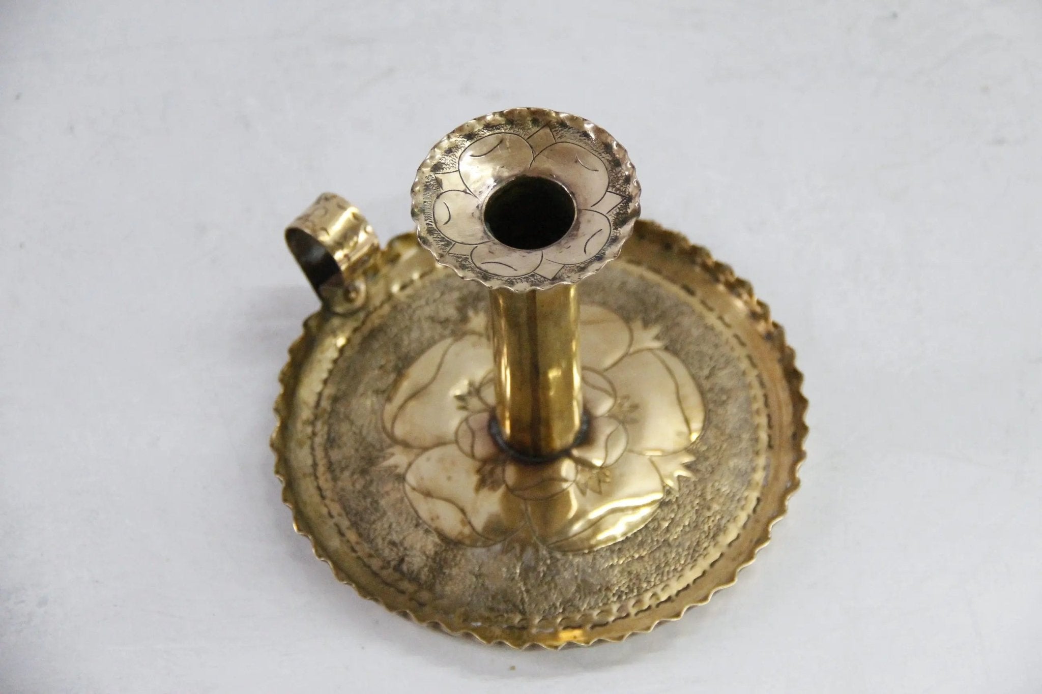 Brass Chamberstick Candle Holder | Arts & Crafts/Nouveau - Debra Hall Lifestyle
