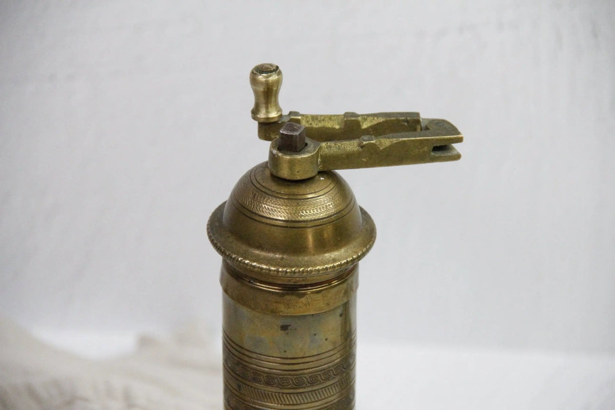 Brass Pepper Mill Antique | Turkish Coffee Grinder Decor - Debra Hall Lifestyle