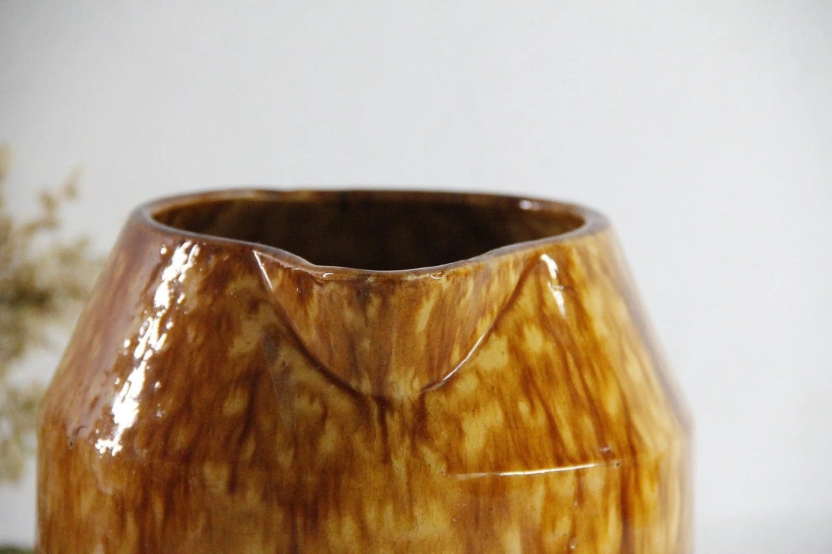 Brush McCoy Pottery Batter Pitcher | Antique Yellowware - Debra Hall Lifestyle