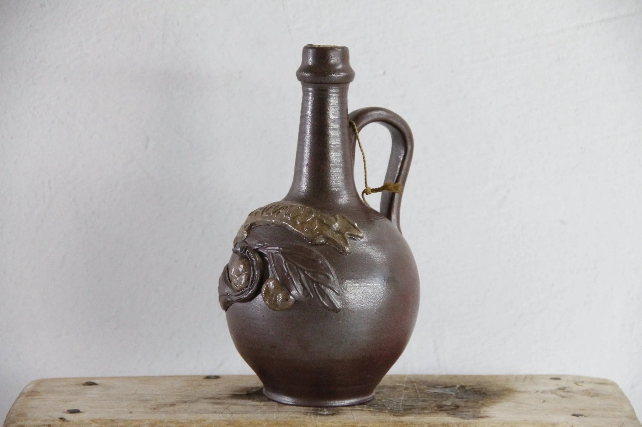 Calvados Bottle Vintage French Stoneware Vessel | Stamped - Debra Hall Lifestyle