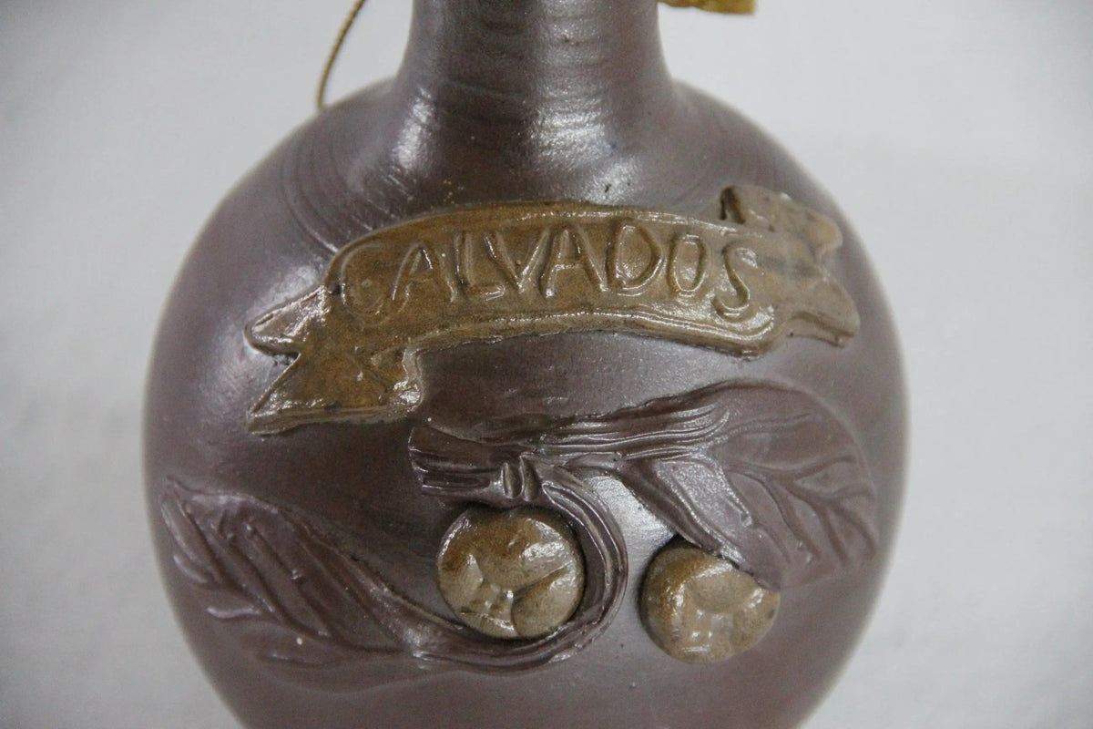 Calvados Bottle Vintage French Stoneware Vessel | Stamped - Debra Hall Lifestyle