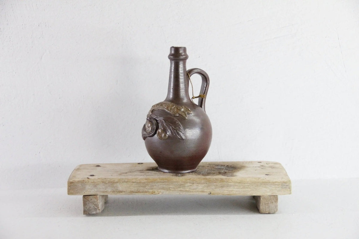 Calvados Bottle Vintage French Stoneware Vessel | Stamped - Debra Hall Lifestyle