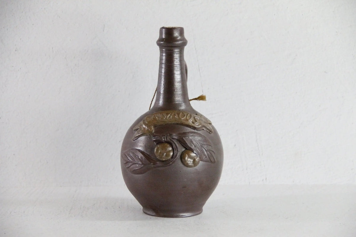 Calvados Bottle Vintage French Stoneware Vessel | Stamped - Debra Hall Lifestyle