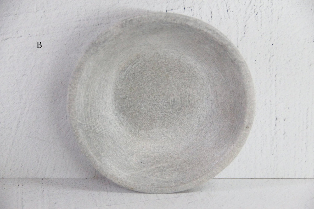 Carved Marble Bowl | Vintage Honed Stone Catchall Dish - Debra Hall Lifestyle
