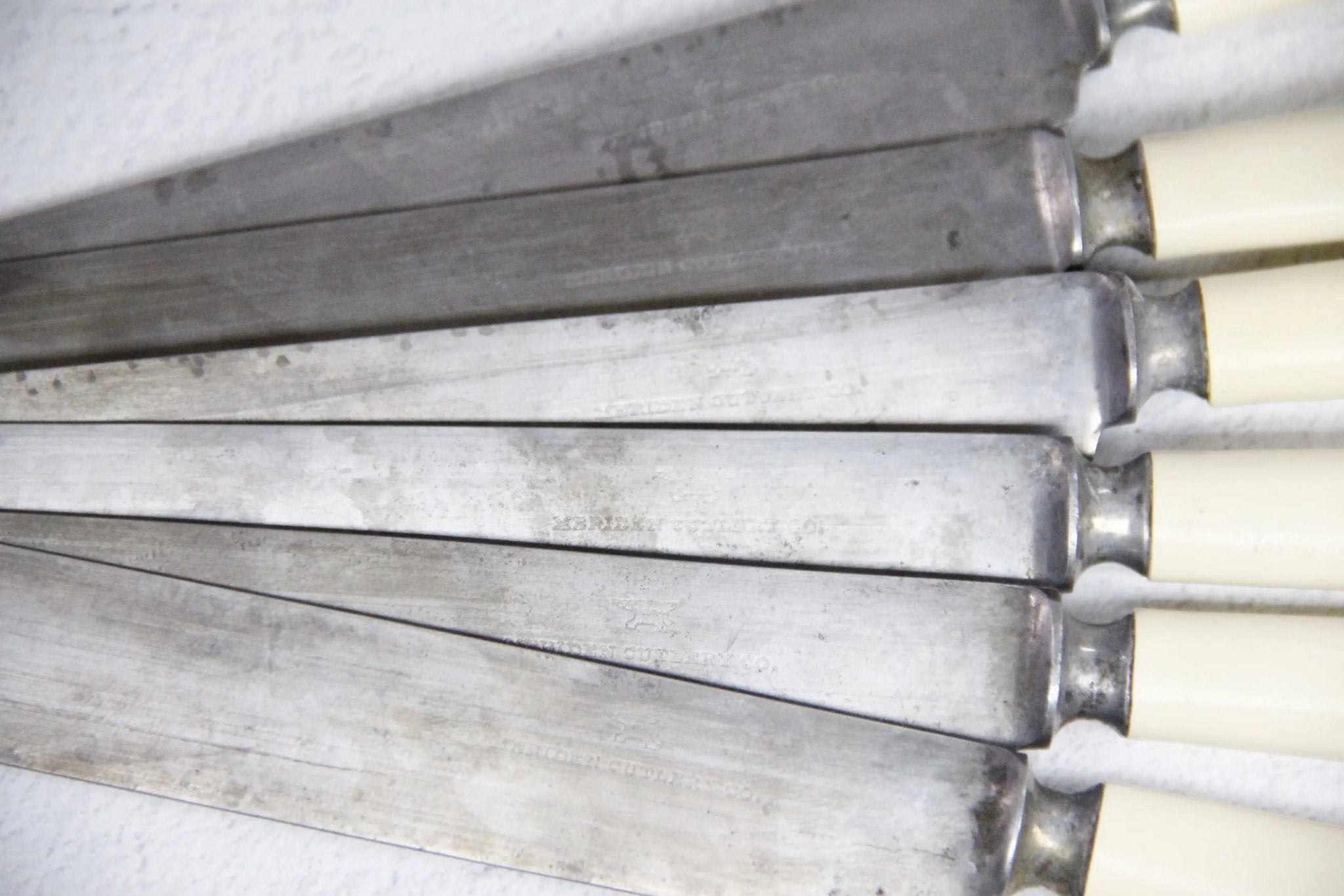 Celluloid Knives | Antique Set of 6 Flatware Dinner Knife - Debra Hall Lifestyle
