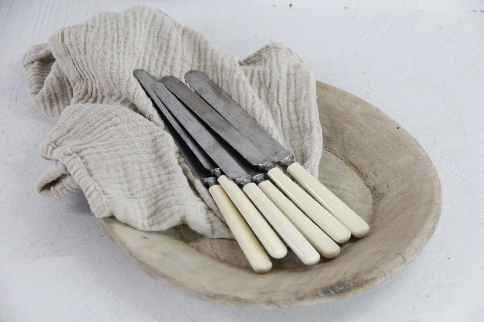 Celluloid Knives | Antique Set of 6 Flatware Dinner Knife - Debra Hall Lifestyle