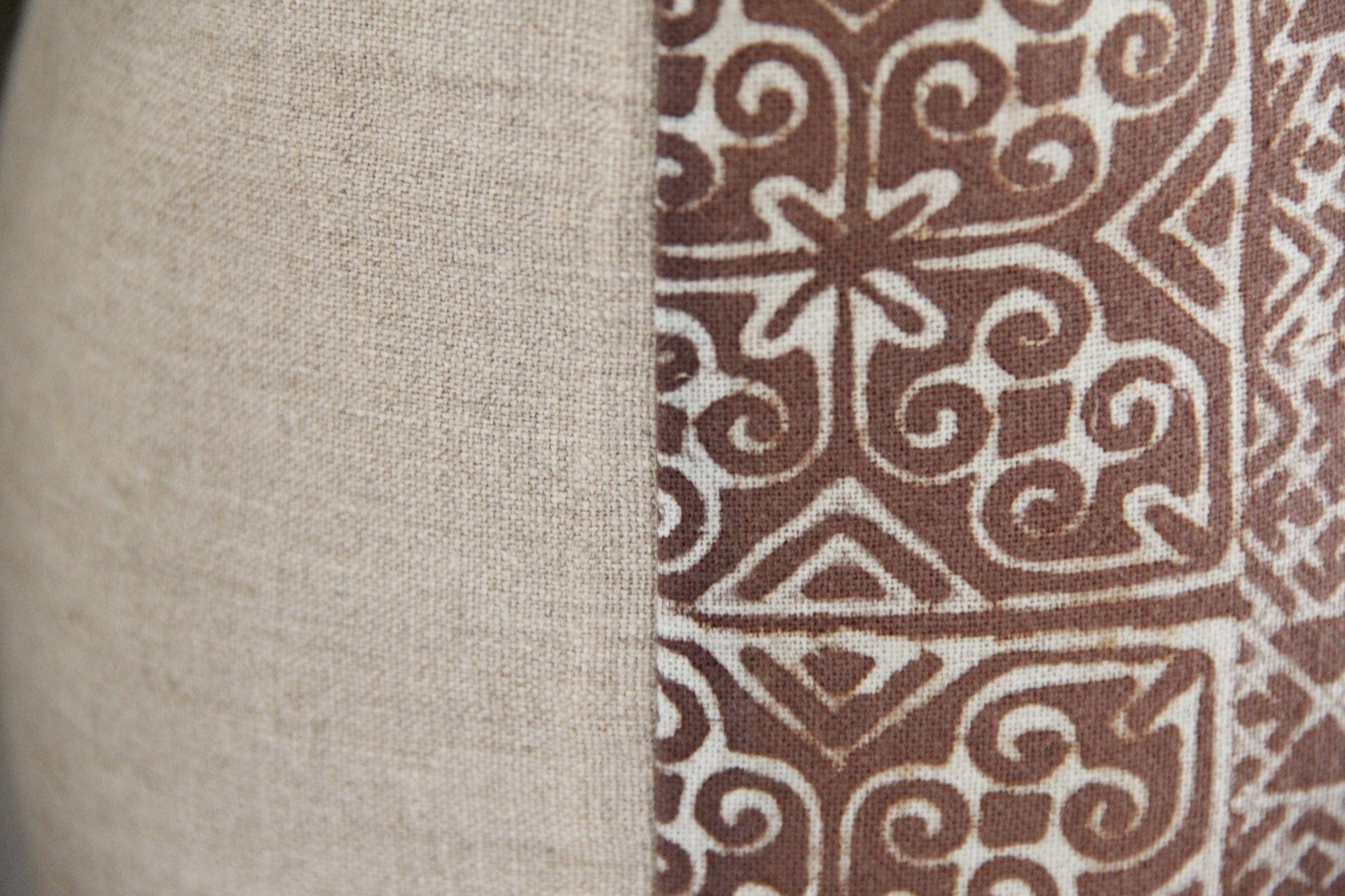 Vintage Fabric Pillow Chocolate Batik  details