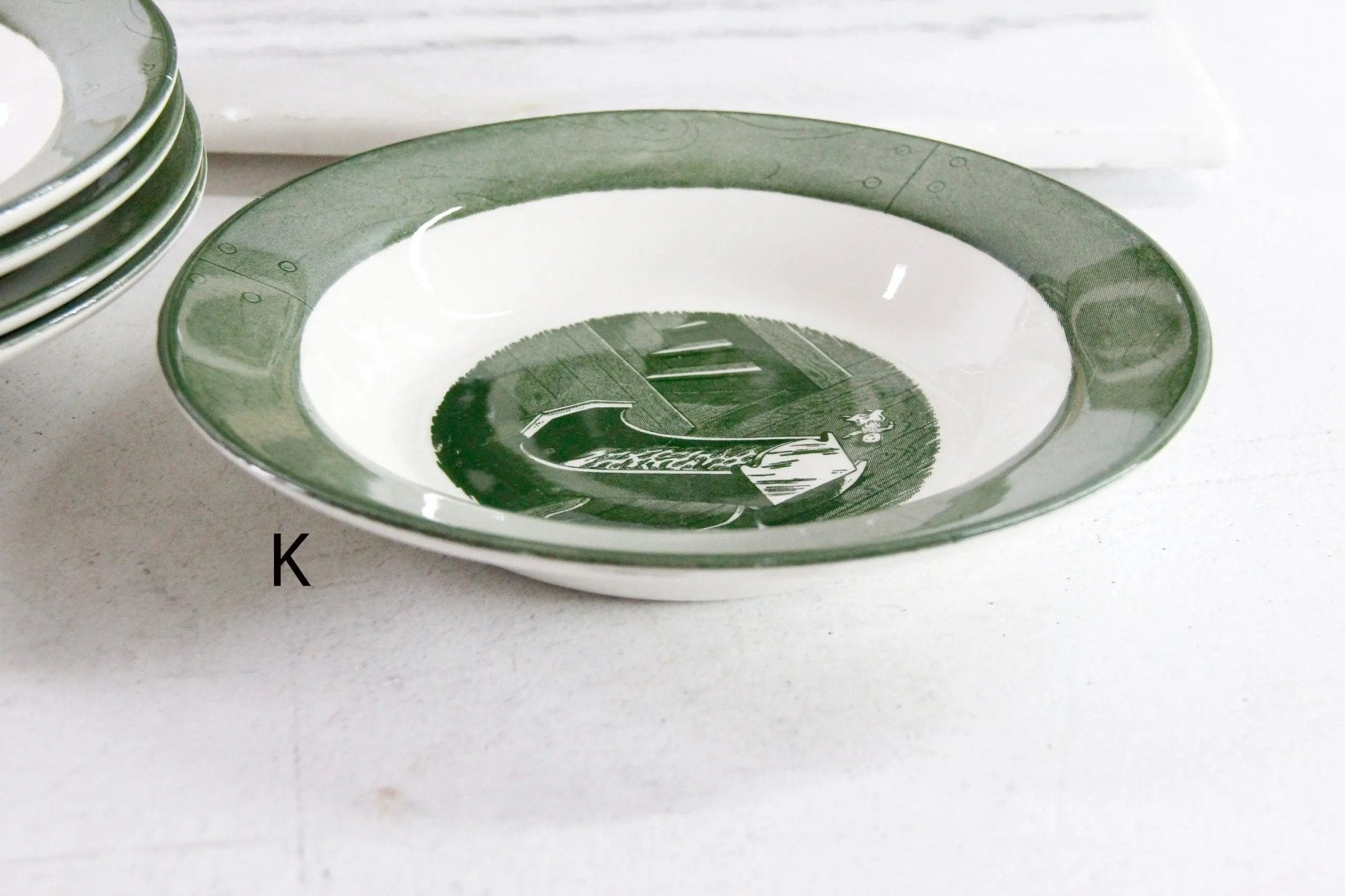 Colonial Homestead Dishes | Vintage 1950s Royal China Green - Debra Hall Lifestyle