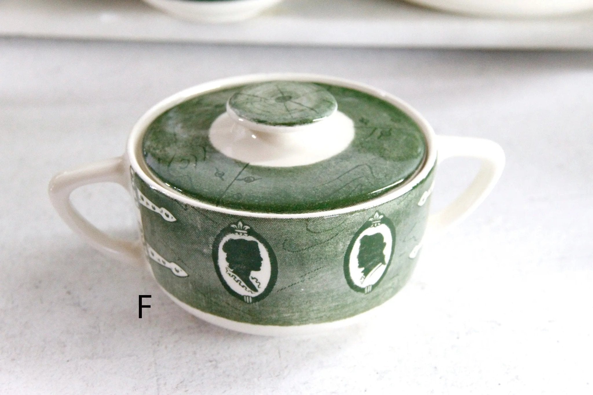 Colonial Homestead Dishes | Vintage 1950s Royal China Green - Debra Hall Lifestyle