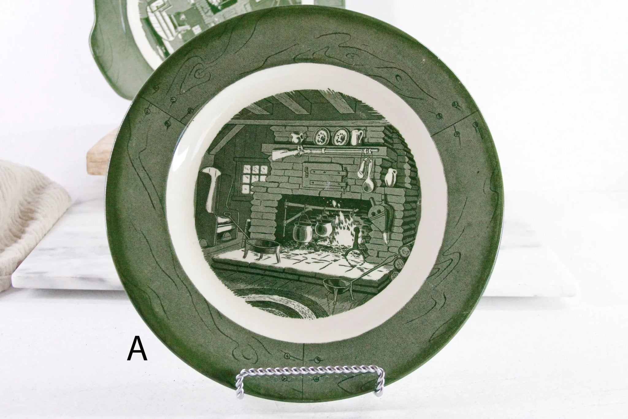 Colonial Homestead Dishes | Vintage 1950s Royal China Green - Debra Hall Lifestyle