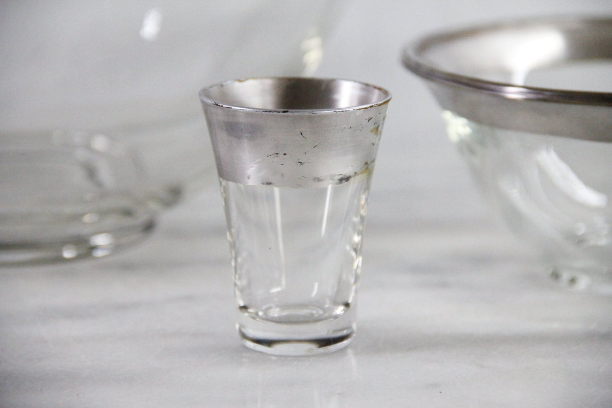Dorothy Thorpe Chip and Dip Set | Mid-Century Glass Bowls with Sterling Overlay - Debra Hall Lifestyle