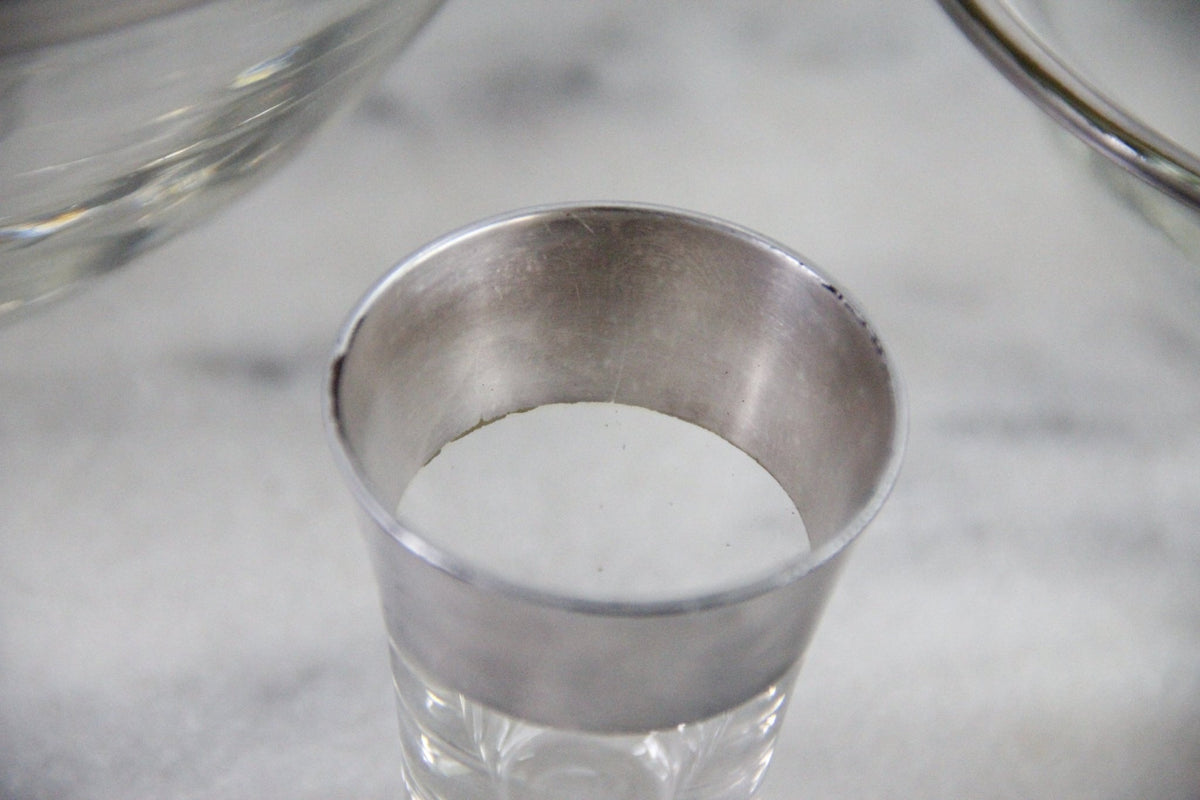 Dorothy Thorpe Chip and Dip Set | Mid-Century Glass Bowls with Sterling Overlay - Debra Hall Lifestyle