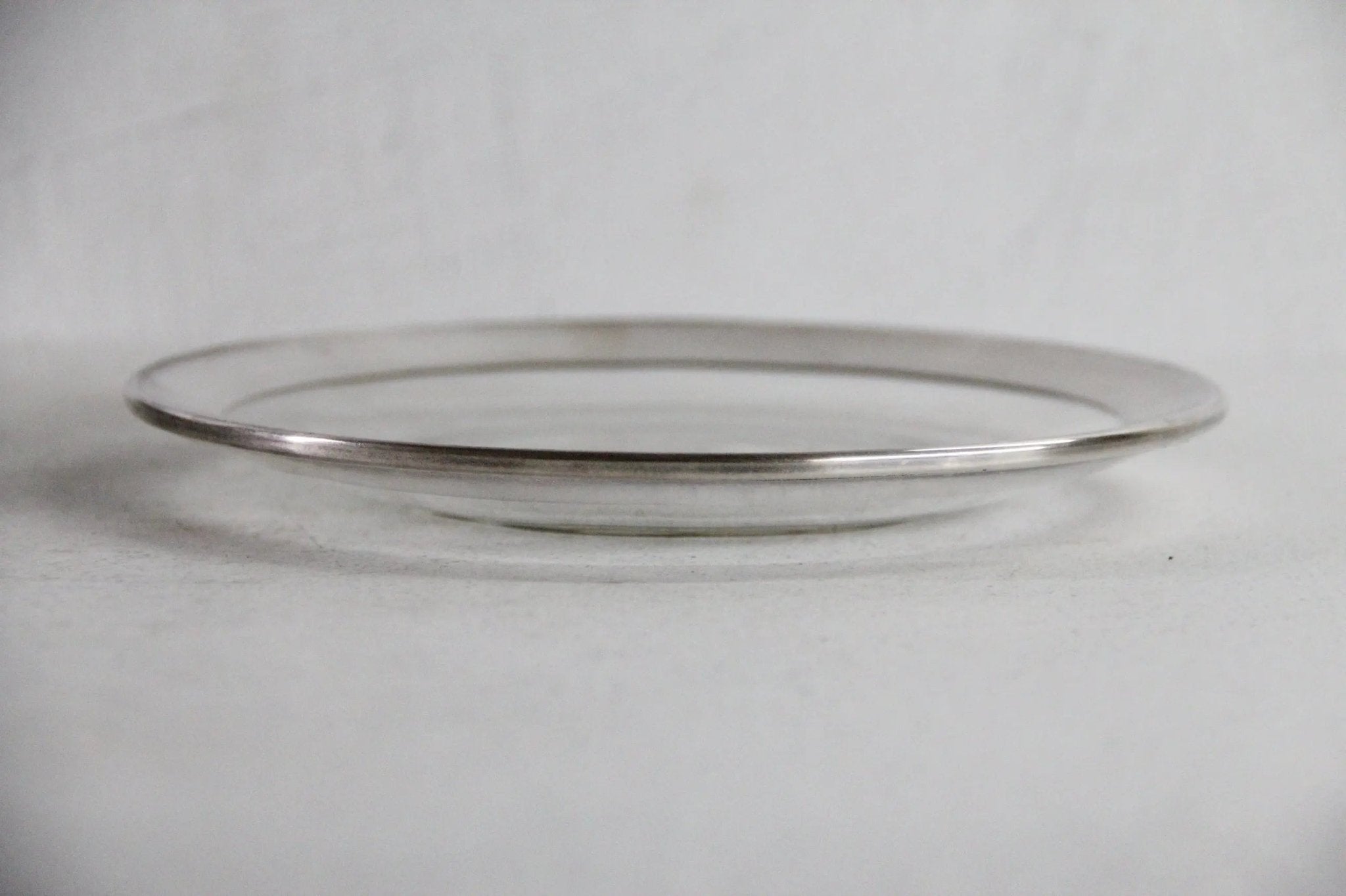 Dorothy Thorpe Plates Midcentury Luncheon 8" Glass with Sterling - Debra Hall Lifestyle