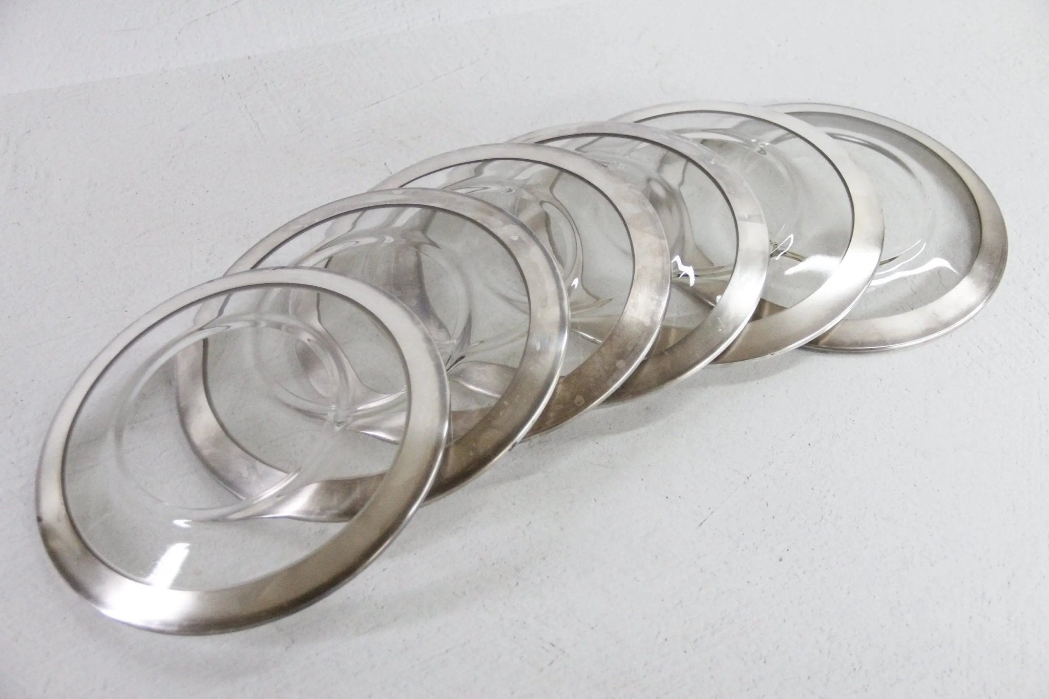 Dorothy Thorpe Plates Midcentury Luncheon 8" Glass with Sterling - Debra Hall Lifestyle