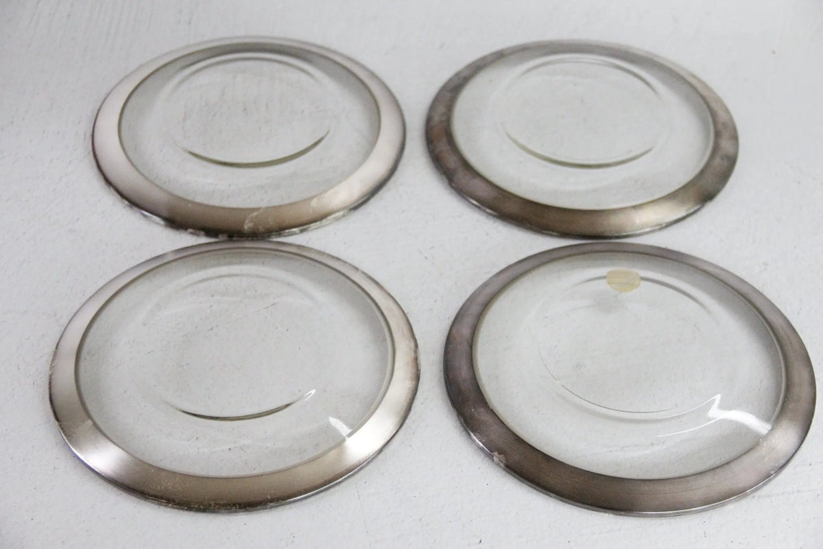 Dorothy Thorpe Plates | Vintage Silver Band Lunch Plates - Debra Hall Lifestyle