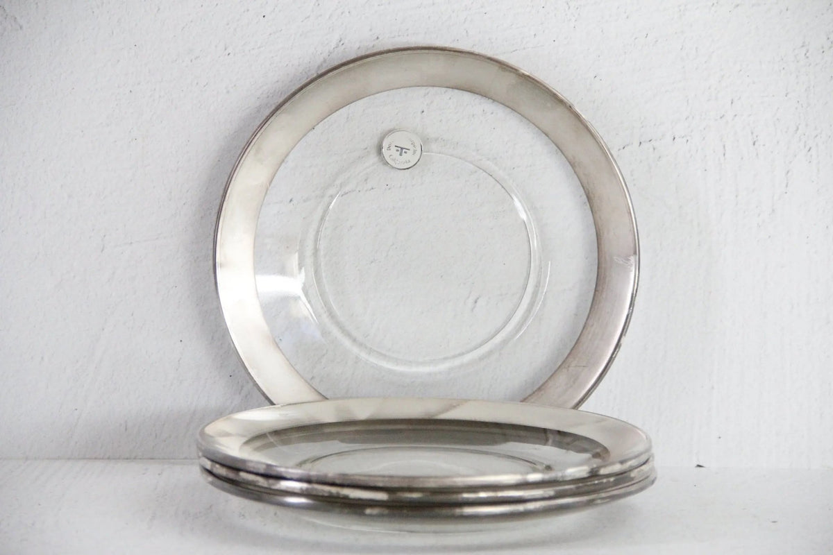 Dorothy Thorpe Plates | Vintage Silver Band Lunch Plates - Debra Hall Lifestyle