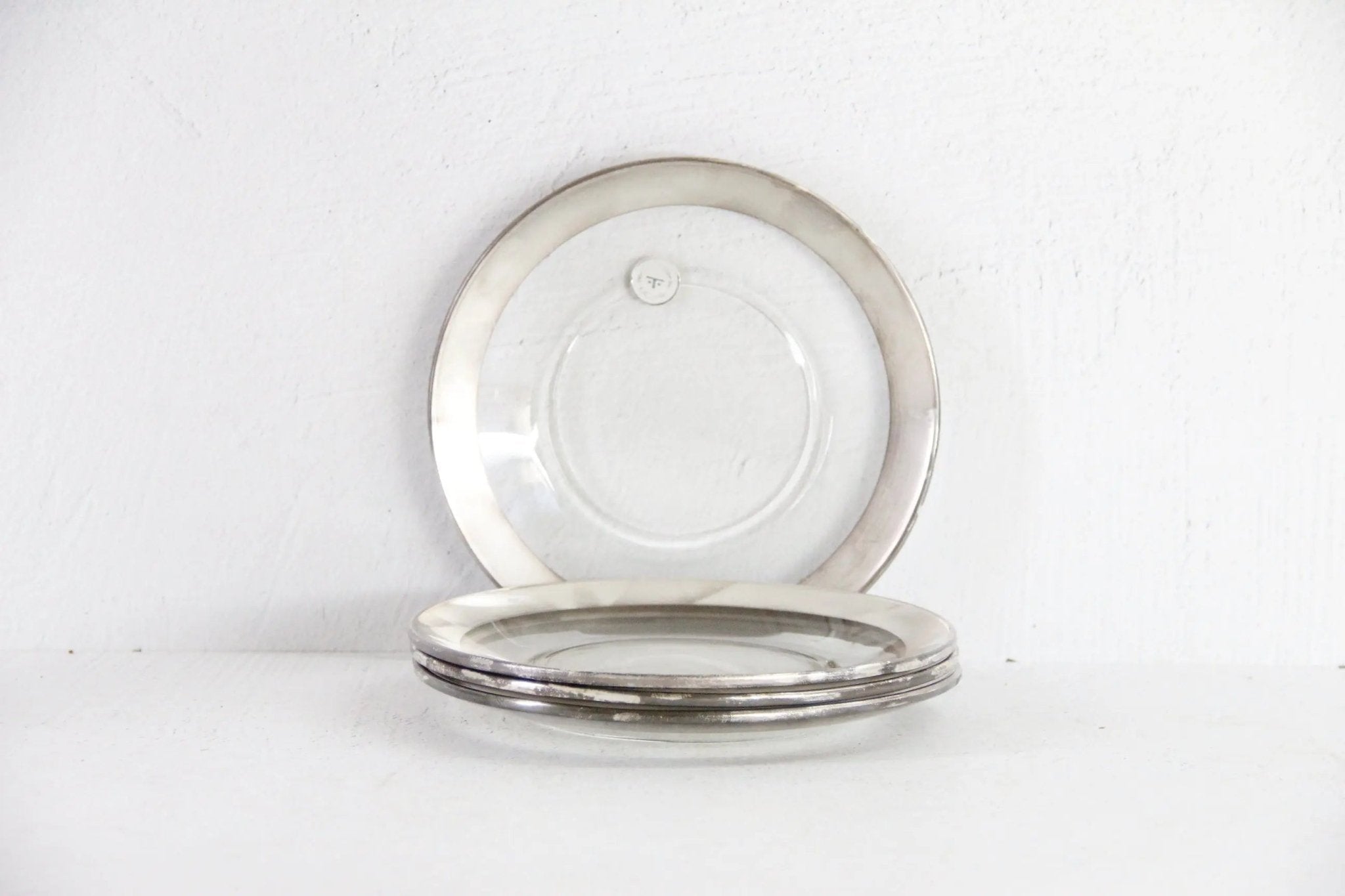 Dorothy Thorpe Plates | Vintage Silver Band Lunch Plates - Debra Hall Lifestyle