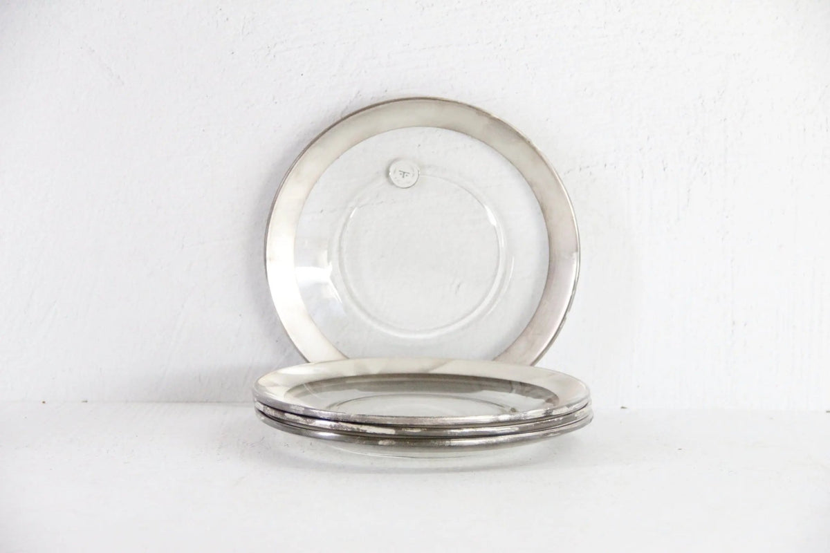 Dorothy Thorpe Plates | Vintage Silver Band Lunch Plates - Debra Hall Lifestyle