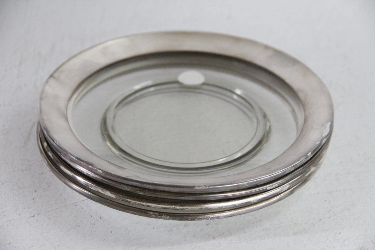 Dorothy Thorpe Plates | Vintage Silver Band Lunch Plates - Debra Hall Lifestyle