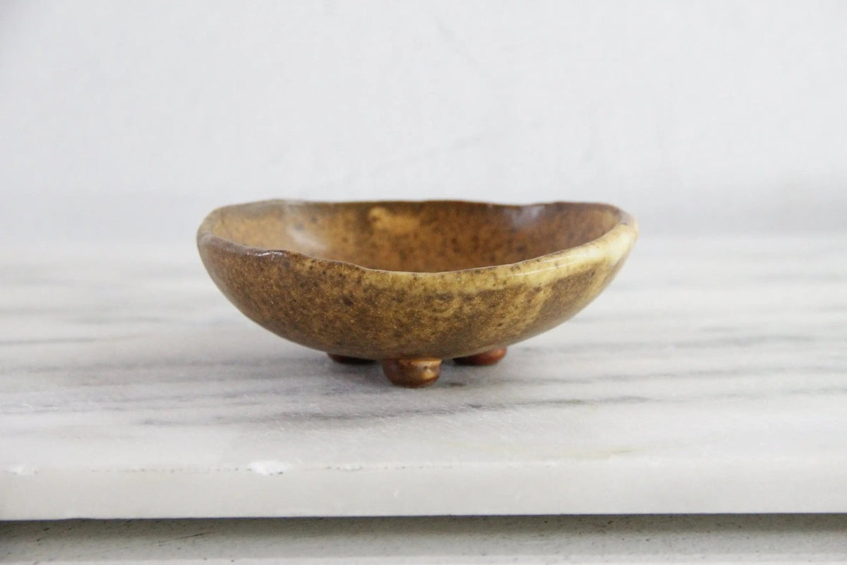 Footed Pottery Bowl Vintage | Studio Art Dish - Debra Hall Lifestyle