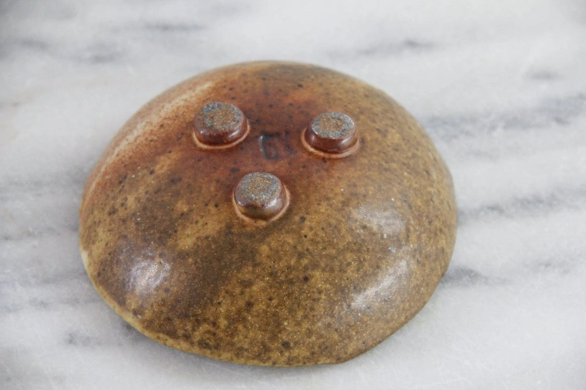 Footed Pottery Bowl Vintage | Studio Art Dish - Debra Hall Lifestyle