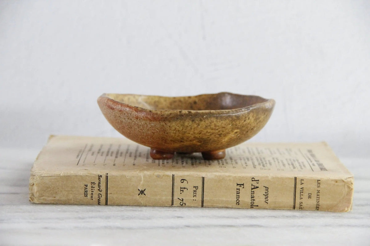 Footed Pottery Bowl Vintage | Studio Art Dish - Debra Hall Lifestyle