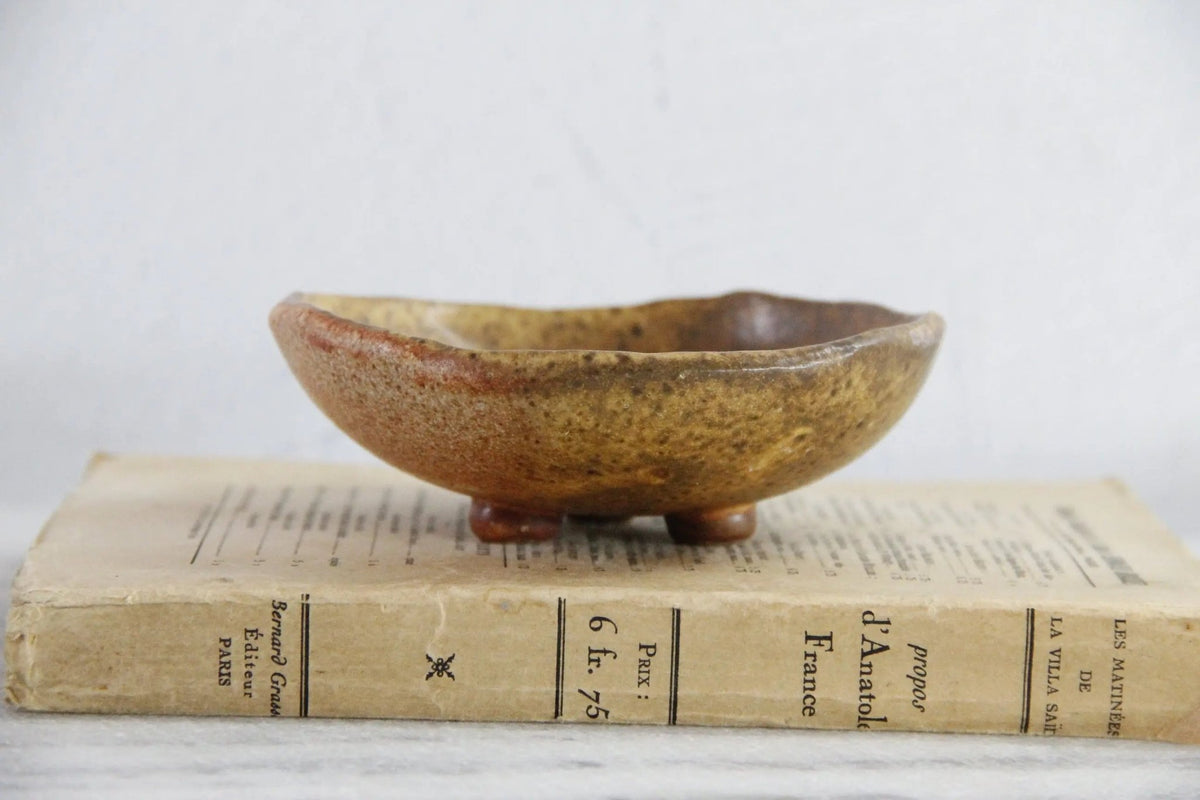 Footed Pottery Bowl Vintage | Studio Art Dish - Debra Hall Lifestyle