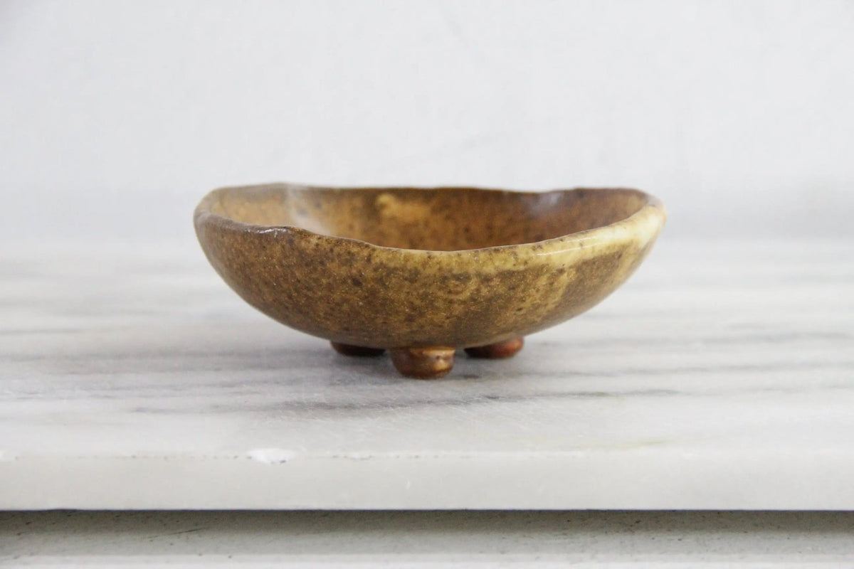 Footed Pottery Bowl Vintage | Studio Art Dish - Debra Hall Lifestyle