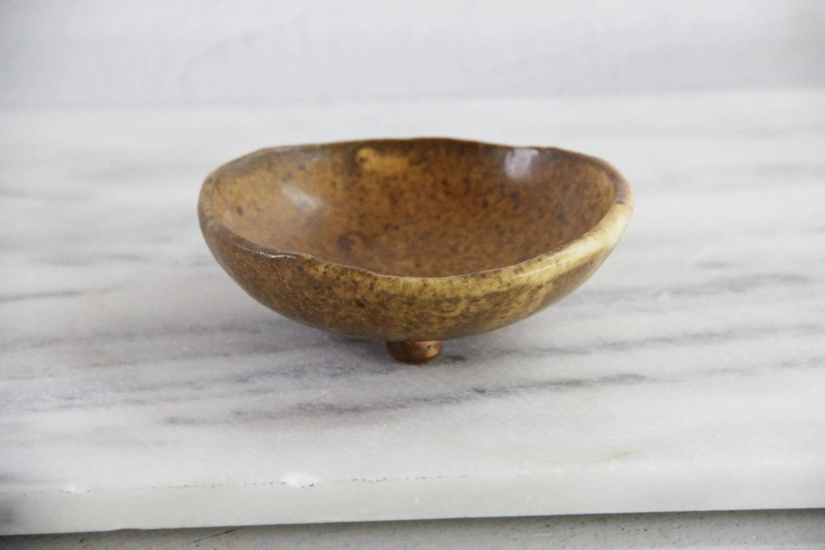 Footed Pottery Bowl Vintage | Studio Art Dish - Debra Hall Lifestyle