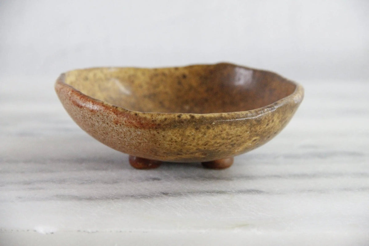 Footed Pottery Bowl Vintage | Studio Art Dish - Debra Hall Lifestyle