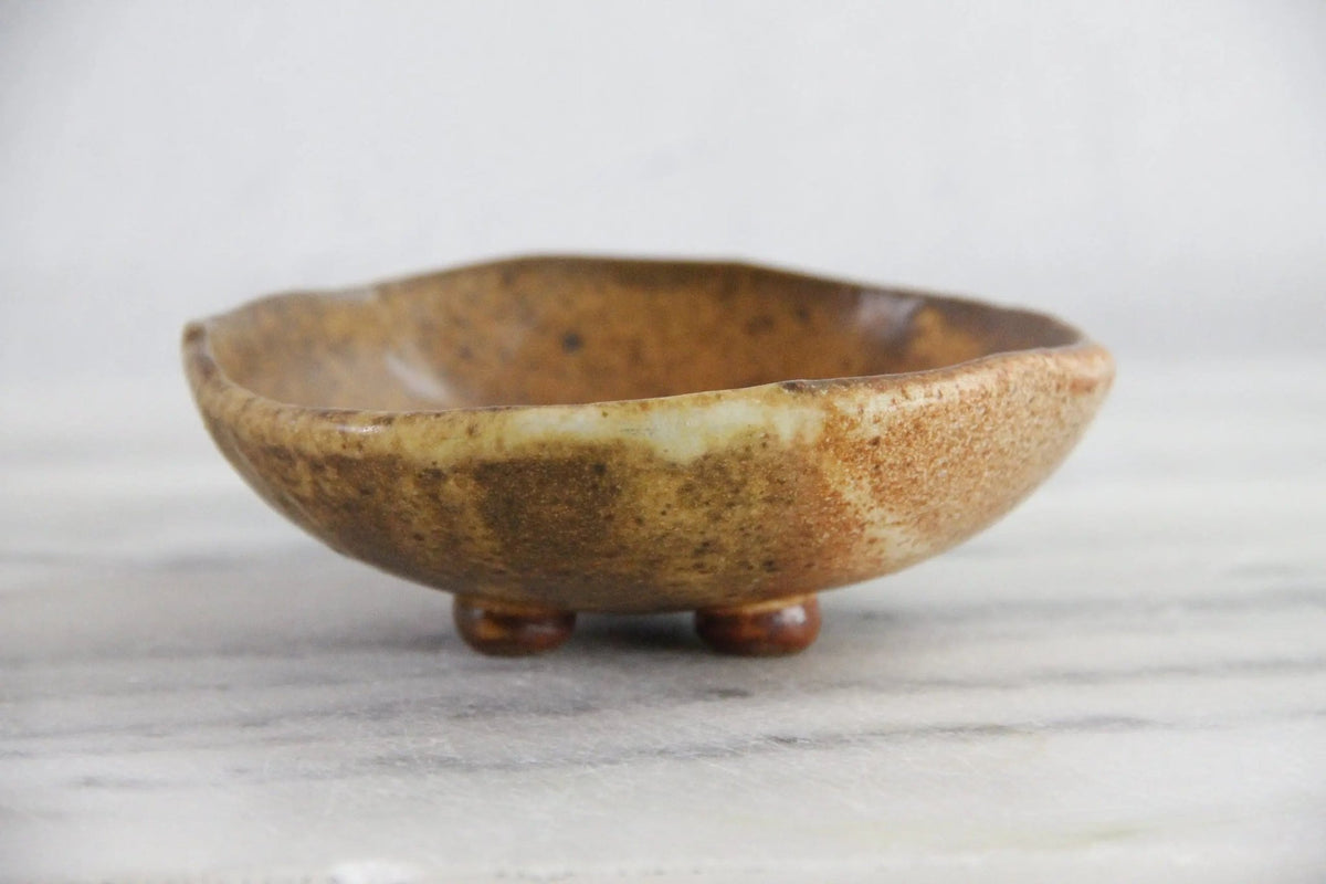 Footed Pottery Bowl Vintage | Studio Art Dish - Debra Hall Lifestyle