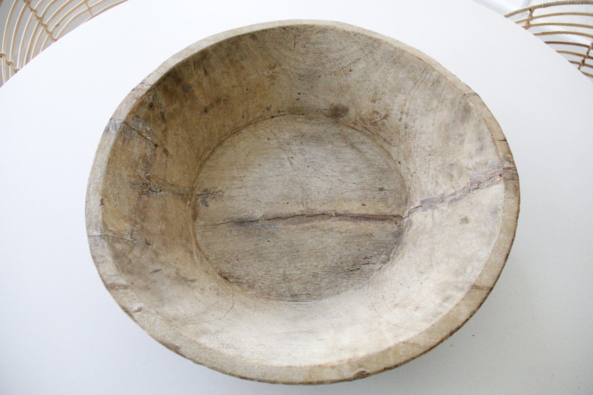 Old Wood Bowl | XL Dough Bowl  interior