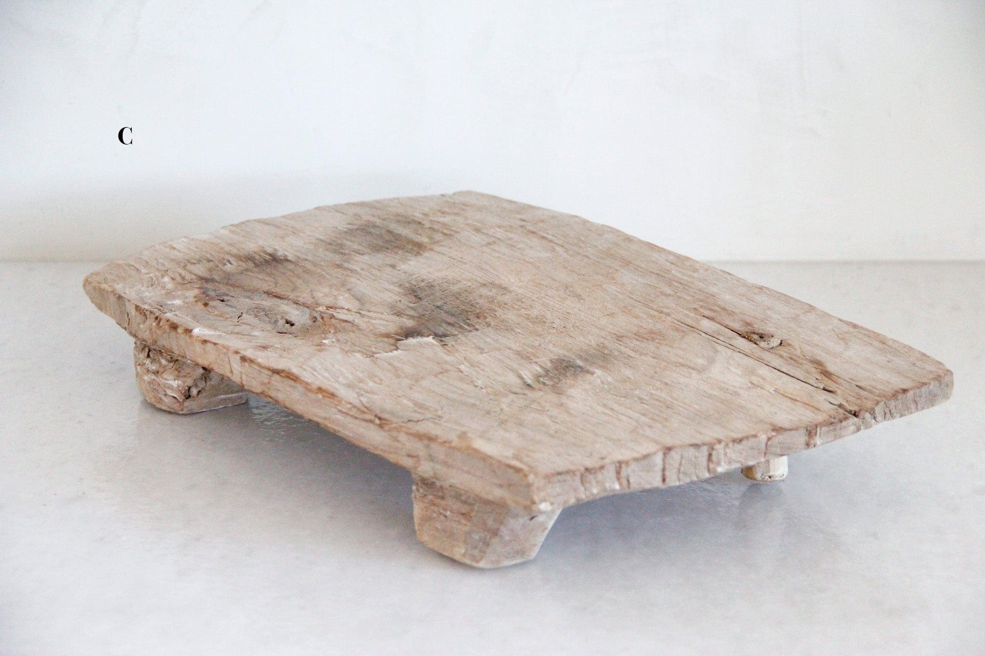 Found Wood Bajot Table India | Bleached Riser Breadboard