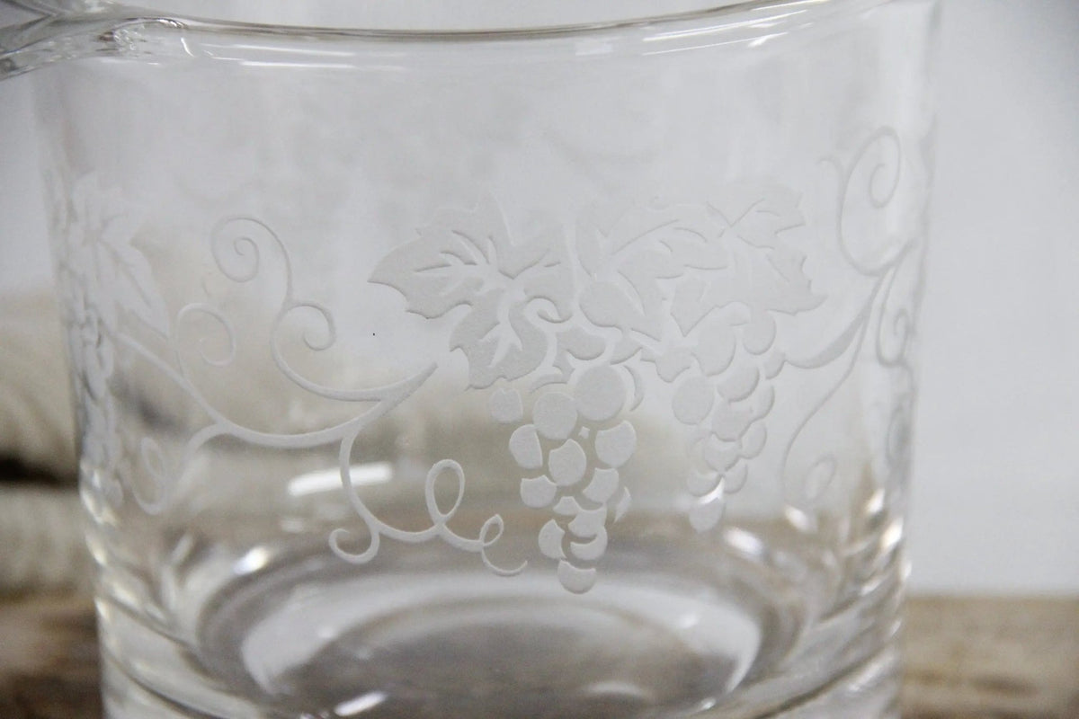 French Champagne Bucket Vintage | Etched Grapes - Debra Hall Lifestyle