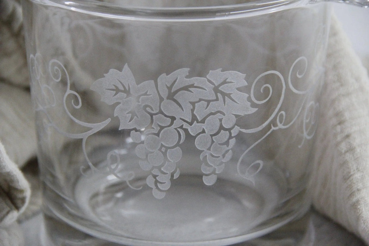 French Champagne Bucket Vintage | Etched Grapes - Debra Hall Lifestyle