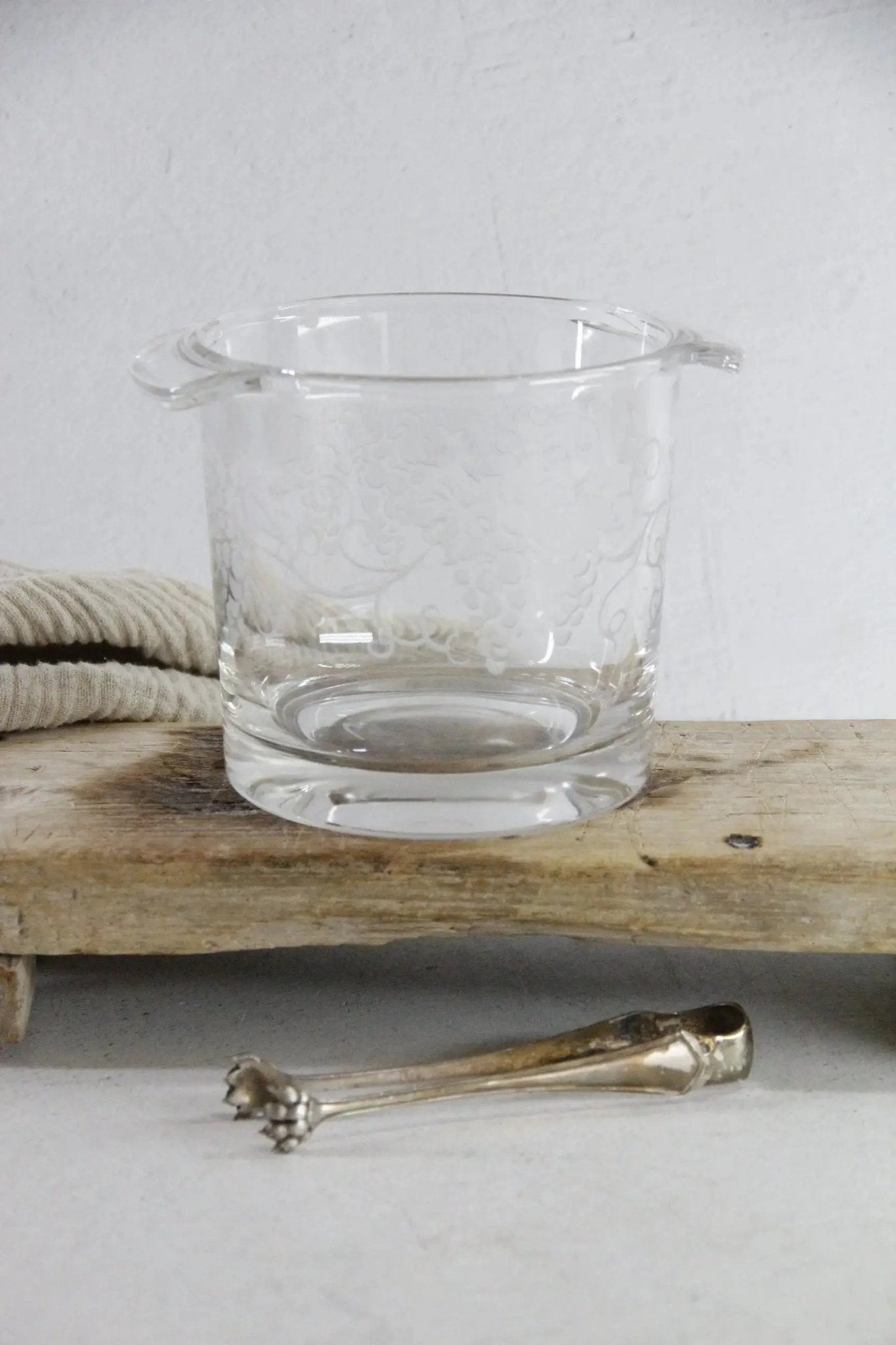 French Champagne Bucket Vintage | Etched Grapes - Debra Hall Lifestyle